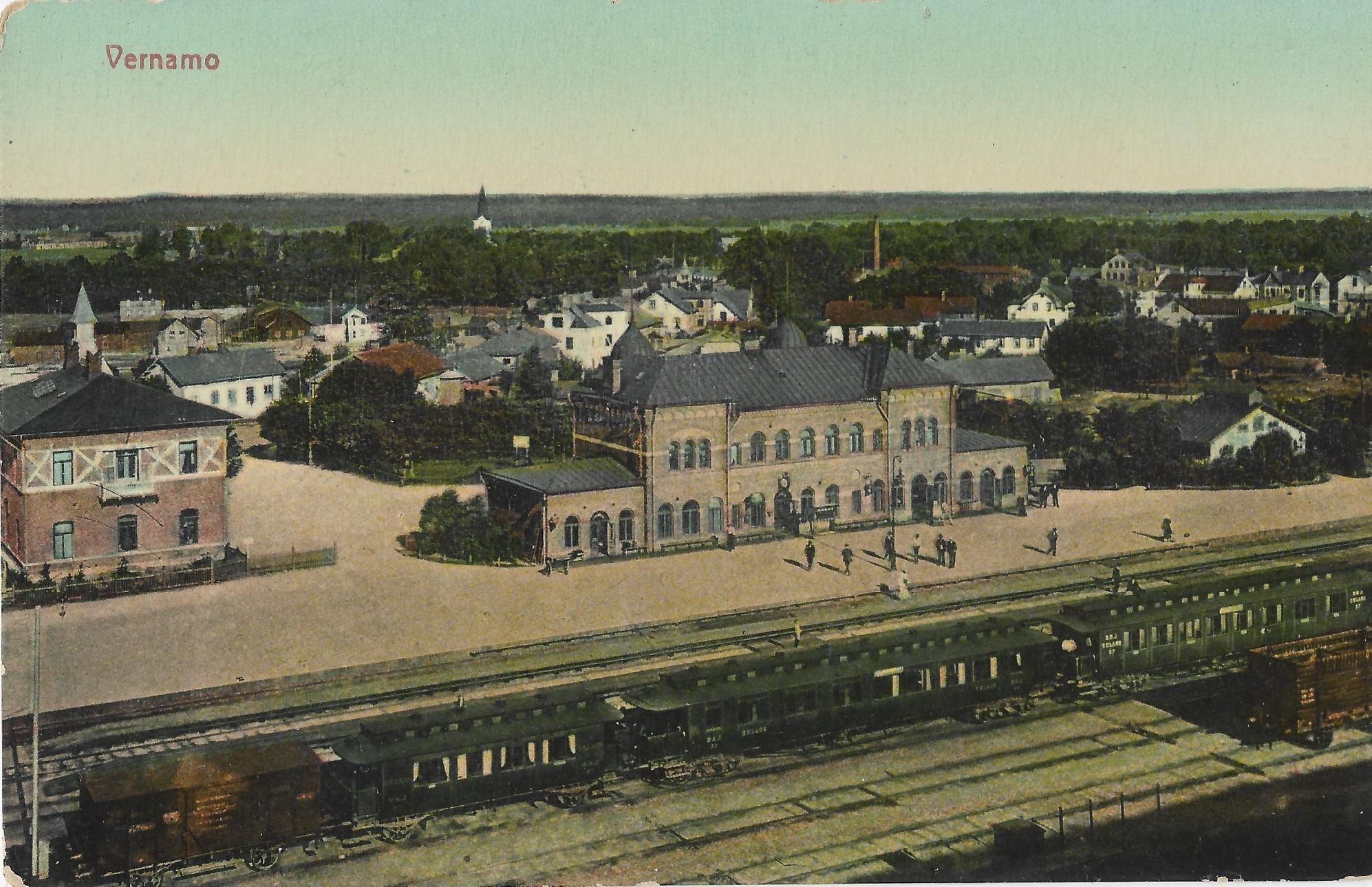 Värnamo järnvägsstation vykort